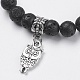 Natural Lava Rock Beads Charm Bracelets BJEW-O161-27-2
