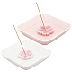 Craspire 2 x quadratischer handgefertigter Porzellan-Schmuckteller & 2 x Sakura-Blume Keramik-Räuchergefäße AJEW-CP0005-53-1