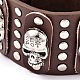 Skull Studded Leather Cord Bracelets BJEW-D351-09B-2