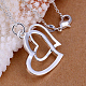 Brass Cubic Zirconia Heart To Heart Pendants KK-BB11619-6