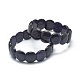 Bracelets synthétiques de perles d'or bleues synthétiques BJEW-G617-04A-02-1