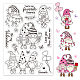GLOBLELAND Valentine's Day Clear Stamps Cute Fairy Gnome Silicone Clear Stamp Transparent Stamp Seals for Cards Making DIY Scrapbooking Photo Journal Album Decoration DIY-WH0167-56-687-1