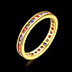 真鍮製マイクロパヴェキュービックジルコニア指輪指輪  サイズ6  ゴールドカラー  16.5mm RJEW-BB20688-G-6-2