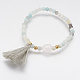 Cotton Thread Tassel Charm Bracelets BJEW-JB03544-2