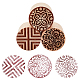 OLYCRAFT 3 Pcs 3-Style Wood Pottery Stamp 2 Inch Flower Shape Wood Pottery Tools Stamps Column Flower Pattern Round Wood Stamp Natural Wood Stamp Kit for Scrapbooking and DIY Craft Letter Tiles AJEW-OC0004-19A-1
