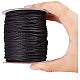 PandaHall 100 Yards 1.5mm Black Waxed Cotton Cord Thread Beading String for Jewelry Making and Macrame Supplies YC-PH0002-07-3