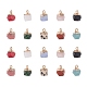 10Pcs 10 Style Electroplate Mixed Gemstone Charms G-LS0002-03-2