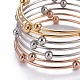 Fashion Tri-color 304 Stainless Steel Bangle Sets X-BJEW-L664-023A-M-2