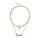 Alloy Double Layered Necklaces NJEW-B0002-09G-4