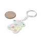 Porte-clés pendentif acrylique opaque imprimé ours/lapin KEYC-JKC00482-4