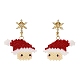 Weihnachtsmann-Ohrstecker aus Messing&nbsp;EJEW-MZ00498-2