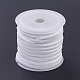 3x1.5 mm blanc faux plat daim cordon X-LW-R003-21-1