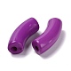 不透明なアクリルビーズ  カーブチューブ  暗紫色  34.5x13x11mm  穴：3.5mm  約155個/500g SACR-S677-037-2