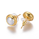Natural Pearl Stud Earrings EJEW-F230-13G-3