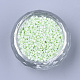 ガラスシリンダービーズ  シードビーズ  セイロン  丸い穴  淡緑色  1.5~2x1~2mm  穴：0.8mm  約8000個/袋  約85~95 G /袋 SEED-Q036-01A-F02-2
