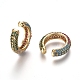 Brass Micro Pave Cubic Zirconia Cuff Earrings EJEW-L234-59-2