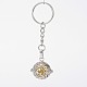 Platinum Plated Brass Hollow Round Cage Chime Ball Keychain KEYC-J073-C05-1