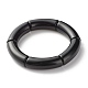 Opaque Chunky Acrylic Curved Tube Beads Stretch Bracelets for Men Women BJEW-JB07317-3