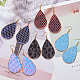SUNNYCLUE 1 Box DIY Make 6 Pairs Leather Dangle Earring Making Starter Kit Teardrop Shape PU Leather Big Pendants with Golden Metal Frame for Jewellery Making Accessory Supplies Women Beginners DIY-SC0009-13-5