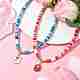 Ensemble de colliers avec pendentif en forme de fleur en alliage émaillé NJEW-JN04537-2