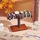 Bar en forme de t en bois recouvert de présentoirs à bracelets en microfibre BDIS-WH0014-01-5