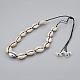 Adjustable Cowrie Shell Beaded Necklaces NJEW-JN02278-01-1