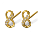 Boucles d'oreilles à tige en argent sterling avec micro pavé de zircone cubique pour femme PQ8604-1-1