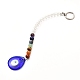Natural Mixed stone with Evil Eye Lampwork Pendant PALLOY-JF00999-01-2