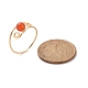 ラウンド天然石と合成石を組み合わせた編み込みビーズの指輪7個。  ライトゴールドトーンの銅線で包まれた女性用ジュエリー  1~9mm  内径：20mm RJEW-JR00531-4