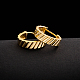 Pendientes de aro de latón con diseño impresionante chapados en oro real de 18k EJEW-EE0001-123-3