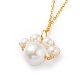 Dog Paw Prints Pendant Necklace & Dangle Earrings Jewelry Sets SJEW-JS01059-4