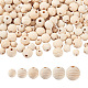 300pcs 6 styles de perles en bois de fil naturel WOOD-TA0001-63-2
