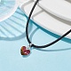 Glass Heart Pendant Necklaces NJEW-JN04476-01-2