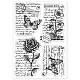 GLOBLELAND Vintage Sketch Butterfly Rose Poppies Clear Stamps Handwritten Letters Silicone Clear Stamp Seals for Cards Making DIY Scrapbooking Photo Journal Album Decoration DIY-WH0167-56-1114-8