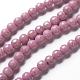 Dyed Natural Fossil Beads Strands G-E328-4mm-03-2