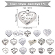 SUNNYCLUE 17Pcs Heart with Word 316 Surgical Stainless Steel Pendants STAS-SC0002-27P-2