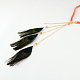 女性の染めた羽編みのスエードコードのヘッドバンド  鉄チェーン  ゴールドカラー  サンゴ  460~530x6mm OHAR-R184-05-3