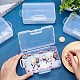 BENECREAT 4 Pack 16x9x4cm Large Clear Plastic Box Container Clear Storage Organizer with Hinged Lid for Small Craft Accessories Office Supplies Clips CON-BC0005-34-3