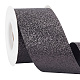 輝きポリエステルリボン  キラキラリボン  服飾材料  ブラック  2インチ（50mm）  約10.00ヤード（9.14m）/ロール SRIB-WH0011-105F-02-1