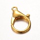 Golden Tone Alloy Lobster Claw Clasps X-E549-NFG-2