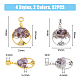 SUPERFINDINGS 8 Style 32Pcs Tree of Life Pendant with Gemstone Flat Round Pendant Natural Chakra Necklace Charm Lucky Stone Earring Charm for DIY Jewelry Bracelet Craftsmanship Gift FIND-FH0006-05-2