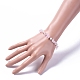 Natürliche Rosenquarz Chip Perlen Armbänder BJEW-JB04933-01-4