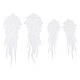 2 ペア 2 スタイル エンジェル ウィング ポリエステル刺繍レース アップリケ  チャイナドレスの飾りアクセサリー  ドレス  ホワイト  295~415x115~165x4~5.5mm  1ペア/スタイル DIY-FG0003-89B-1