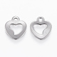 304 Stainless Steel Open Heart Charms STAS-H420-28P-2