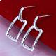 Rectangle Silver Color Plated Brass Stud Earrings EJEW-BB11893-1