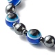 Evil Eye Resin Beads Stretch Bracelet for Girl Women BJEW-JB06763-01-5