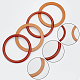 Wadorn 4 Stück 2-Stil runde Ring-Taschengriffe aus Holz FIND-WR0008-06-3