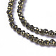 Natural Pyrite Beads Strands G-F596-38-3mm-3