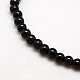 Rétro longues noires perles de verre en alliage collier pendentif chouette quartz montres de poche WACH-M036-07-6