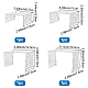 Alzate per display in acrilico rettangolari da 4 pezzo ODIS-WH0038-52-2